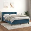 Image de vidaXL Sommier à lattes de lit et matelas Bleu foncé 140x200cm Velours