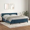 Image de Vidaxl Lit Ã  Sommier Tapissier Et Matelas Bleu FoncÃ© 180x200cm Velours