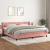 Image de vidaXL Sommier à lattes de lit avec matelas Rose 200x200 cm Velours