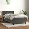 Image de vidaXL Sommier à lattes de lit et matelas Gris foncé 80x200 cm Velours
