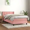 Image de vidaXL Sommier à lattes de lit avec matelas Rose 90x200 cm Velours