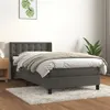 Image de vidaXL Sommier à lattes de lit avec matelas Gris foncé 100x200 cm