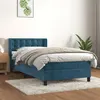 Image de vidaXL Sommier à lattes de lit avec matelas Bleu foncé 100x200 cm