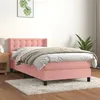 Image de vidaXL Sommier à lattes de lit avec matelas Rose 100x200 cm Velours3131188