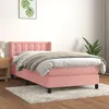 Image de vidaXL Lit Ã  sommier tapissier avec matelas Rose 100x200 cm Velours