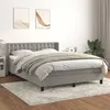 Image de vidaXL Sommier à lattes de lit et matelas Gris clair 140x190cm Velours3131195
