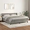 Image de vidaXL Sommier à lattes de lit et matelas Gris clair 160x200cm Velours