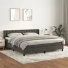 Image de vidaXL Sommier à lattes de lit et matelas Gris foncé 160x200cm Velours