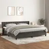 Image de vidaXL Sommier à lattes de lit et matelas Gris foncé 200x200cm Velours