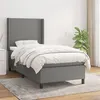 Image de vidaXL Sommier à lattes de lit et matelas Gris foncé 90x190 cm Tissu