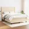 Image de vidaXL Sommier à lattes de lit avec matelas Crème 140x190 cm Tissu