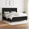Image de vidaXL Sommier à lattes de lit avec matelas Noir 160x200 cm Tissu