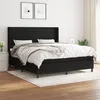 Image de vidaXL Lit Ã  sommier tapissier avec matelas Noir 160x200 cm Tissu