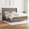 Image de vidaXL Sommier à lattes de lit avec matelas Taupe 180x200 cm Tissu