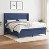Image de vidaXL Sommier à lattes de lit avec matelas Bleu 180x200 cm Tissu