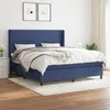 Image de Vidaxl Lit Ã  Sommier Tapissier Avec Matelas Bleu 180x200 Cm Tissu