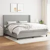 Image de vidaXL Sommier à lattes de lit avec matelas Gris clair 200x200cm Tissu