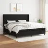 Image de vidaXL Lit à sommier tapissier avec matelas Noir 200x200 cm Tissu