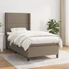Image de vidaXL Sommier à lattes de lit avec matelas Taupe 90x190 cm Tissu