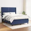 Image de vidaXL Sommier à lattes de lit avec matelas Bleu 140x190 cm Tissu