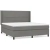 Image de vidaXL Lit À Sommier Tapissier Avec Matelas Gris Foncé 160x200cm Tissu