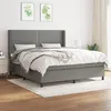 Image de vidaXL Sommier à lattes de lit avec matelas Gris foncé 180x200cm Tissu