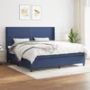 Image de vidaXL Sommier à lattes de lit avec matelas Bleu 200x200 cm Tissu