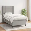 Image de vidaXL Sommier à lattes de lit avec matelas Gris clair 80x200 cm Tissu