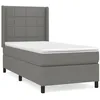 Image de vidaXL Lit Ã  sommier tapissier avec matelas Gris foncÃ© 90x200 cm Tissu