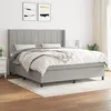 Image de vidaXL Sommier à lattes de lit avec matelas Gris clair 160x200cm Tissu