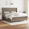 Image de vidaXL Sommier à lattes de lit avec matelas Taupe 160x200 cm Tissu