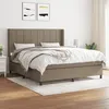 Image de vidaXL Vidaxl Lit À Sommier Tapissier Avec Matelas Taupe 160x200 Cm Tissu