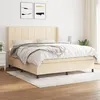 Image de vidaXL Sommier à lattes de lit avec matelas Crème 160x200 cm Tissu