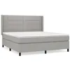Image de vidaXL Lit Ã  sommier tapissier avec matelas Gris clair 180x200cm Tissu