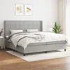Image de vidaXL Sommier à lattes de lit avec matelas Gris clair 200x200cm Tissu