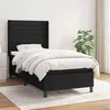 Image de vidaXL Sommier à lattes de lit avec matelas Noir 100x200 cm Tissu
