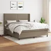 Image de vidaXL Vidaxl Lit À Sommier Tapissier Avec Matelas Taupe 160x200 Cm Tissu