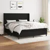 Image de vidaXL Sommier à lattes de lit avec matelas Noir 180x200 cm Tissu