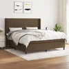 Image de vidaXL Sommier à lattes de lit avec matelas Marron foncé 180x200 cm
