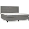 Image de Lit Ã  sommier tapissier avec matelas Gris foncÃ© 200x200cm Tissu