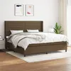 Image de vidaXL Sommier à lattes de lit avec matelas Marron foncé 200x200 cm