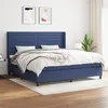 Image de vidaXL Sommier à lattes de lit avec matelas Bleu 200x200 cm Tissu3131543