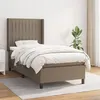 Image de vidaXL Sommier à lattes de lit avec matelas Taupe 90x190 cm Tissu3131557