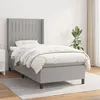 Image de vidaXL Sommier à lattes de lit avec matelas Gris clair 100x200cm Tissu3131569