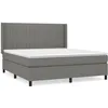 Image de vidaXL Lit À Sommier Tapissier Avec Matelas Gris Foncé 160x200cm Tissu