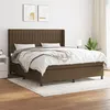 Image de vidaXL Sommier à lattes de lit avec matelas Marron foncé 180x200 cm