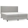 Image de Lit Ã  sommier tapissier avec matelas Gris clair 200x200cm Tissu