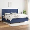 Image de 3131623 vidaXL Lit Ã  sommier tapissier avec matelas Bleu 200x200 cm Tissu