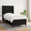Image de vidaXL Sommier à lattes de lit et matelas Noir 80x200 cm Tissu