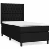 Image de vidaXL Lit Ã  sommier tapissier avec matelas Noir 90x190 cm Tissu